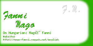 fanni mago business card